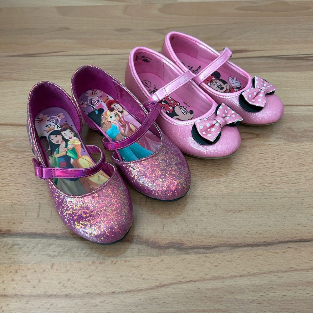 Disney Glittery Pink Princess and Minnie Mouse Shoes